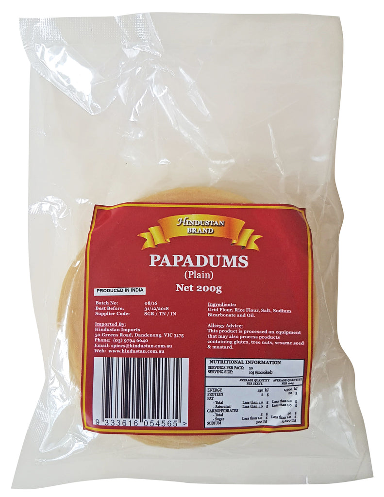 Hindustan Pappadams 100g I Big Ben Specialty Food 