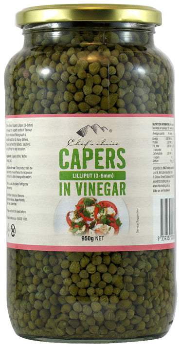 Chef's Choice Capers Lilliput in Vinegar 3-6mm 950g I Big Ben Specialty Food 