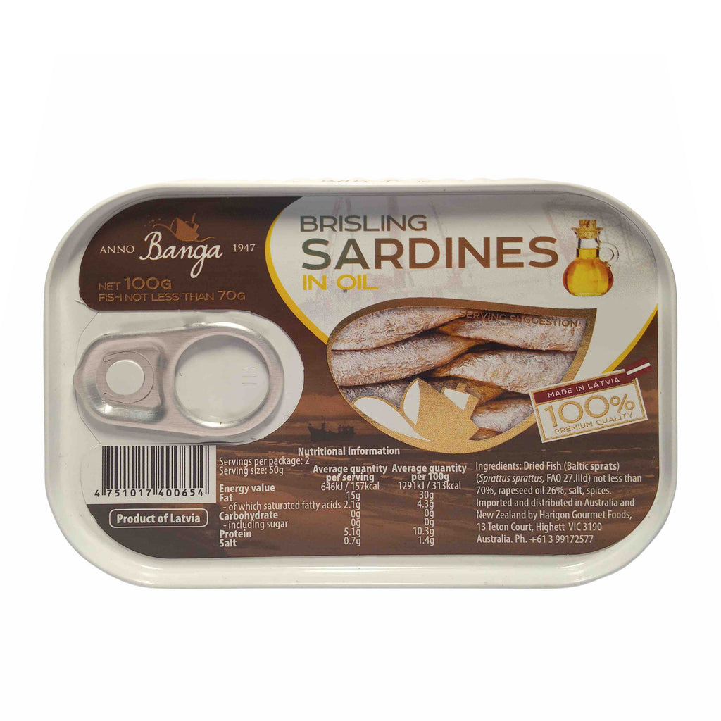 Banga Latvian Sardines in Oil 100g I Big Ben Specialty Food 