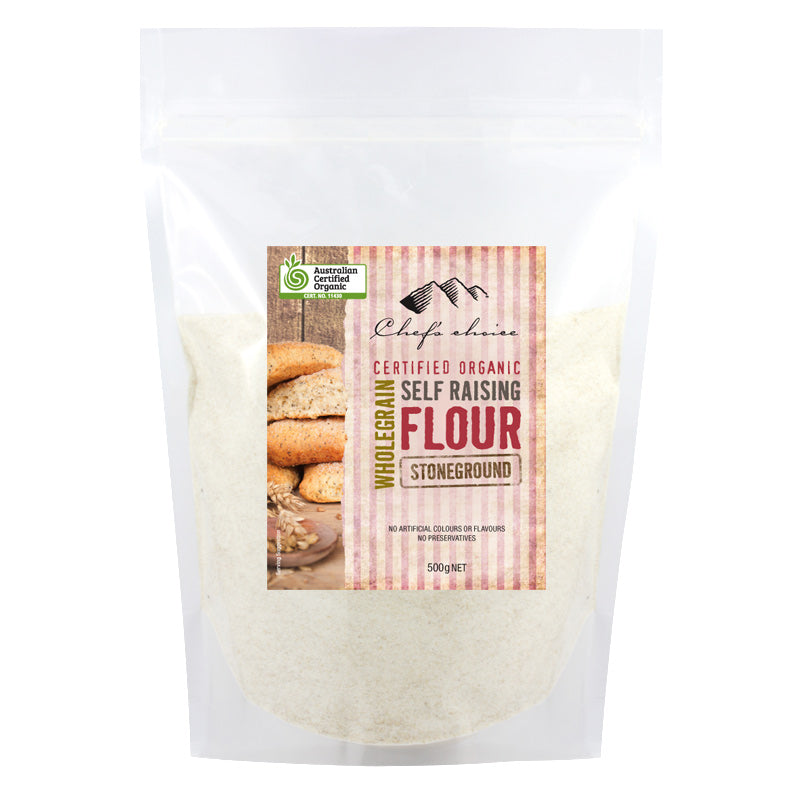 Chef's Choice Organic Stoneground Wholegrain Self Raising Flour 500g I Big Ben Specialty Food 