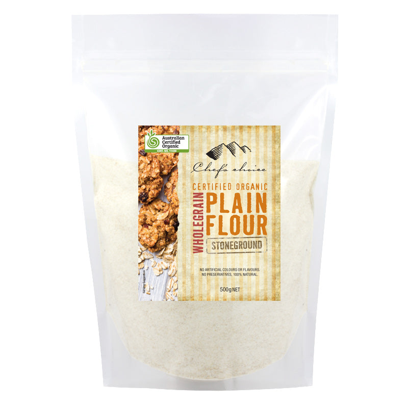 Chef's Choice Organic Stoneground Wholegrain Plain Flour 500g I Big Ben Specialty Food 