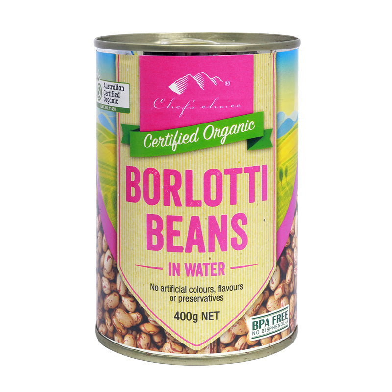 Chef's Choice Organic Borlotti Beans in Water 400g I Big Ben Specialty Food 