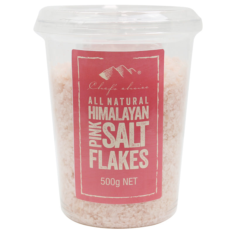 Chef's Choice Himalayan Pink Salt Flakes Tub 500g I Big Ben Specialty Food 