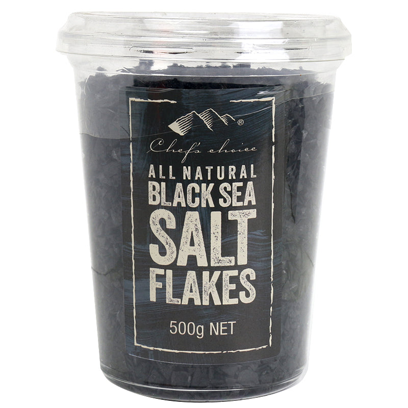 Chef's Choice All Natural Black Seasalt Flakes in Tub 500g I Big Ben Specialty Food 