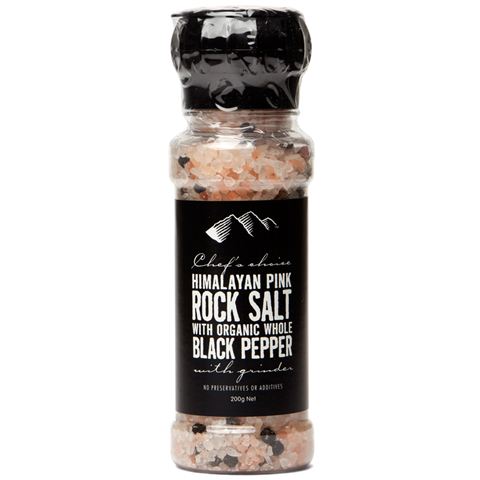 Chef's Choice Himalayan Pink Rock Salt & Organic Black Pepper Grinder 200g I Big Ben Specialty Food 
